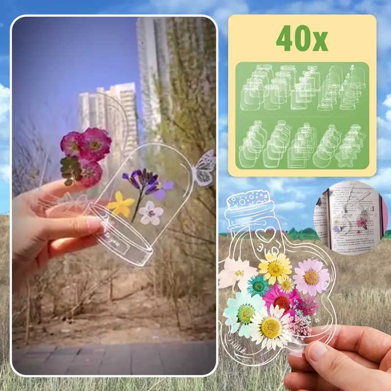 FLOWERMARKS™ ПРОЗРАЧНИ ОТМЕТКИ ЗА СУХИ ЦВЕТЯ - 80 БР. 1+1 БЕЗПЛАТНО!