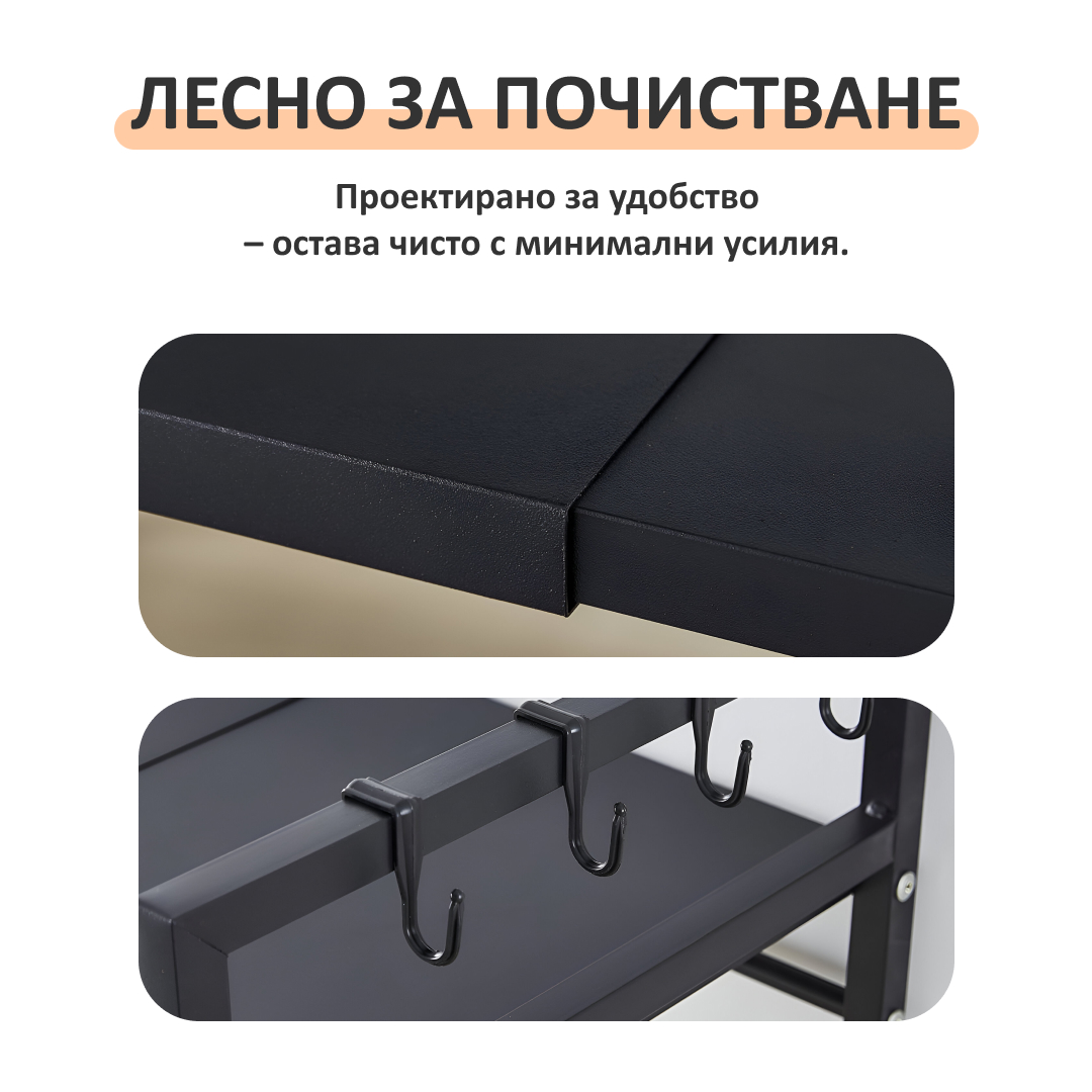 MicroRack – Разтегаем кухненски рафт, спестяващ място, за микровълнова, air fryer и още - Image 3