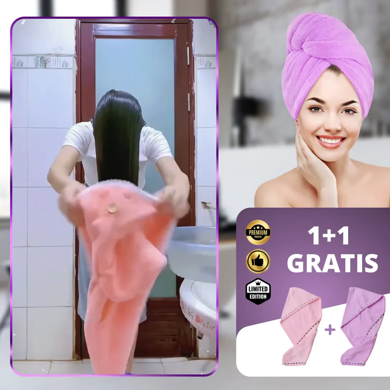 HAIRGLOW® – Кърпа за Бързо Изсушаване на Коса (1+1 БЕЗПЛАТНО)