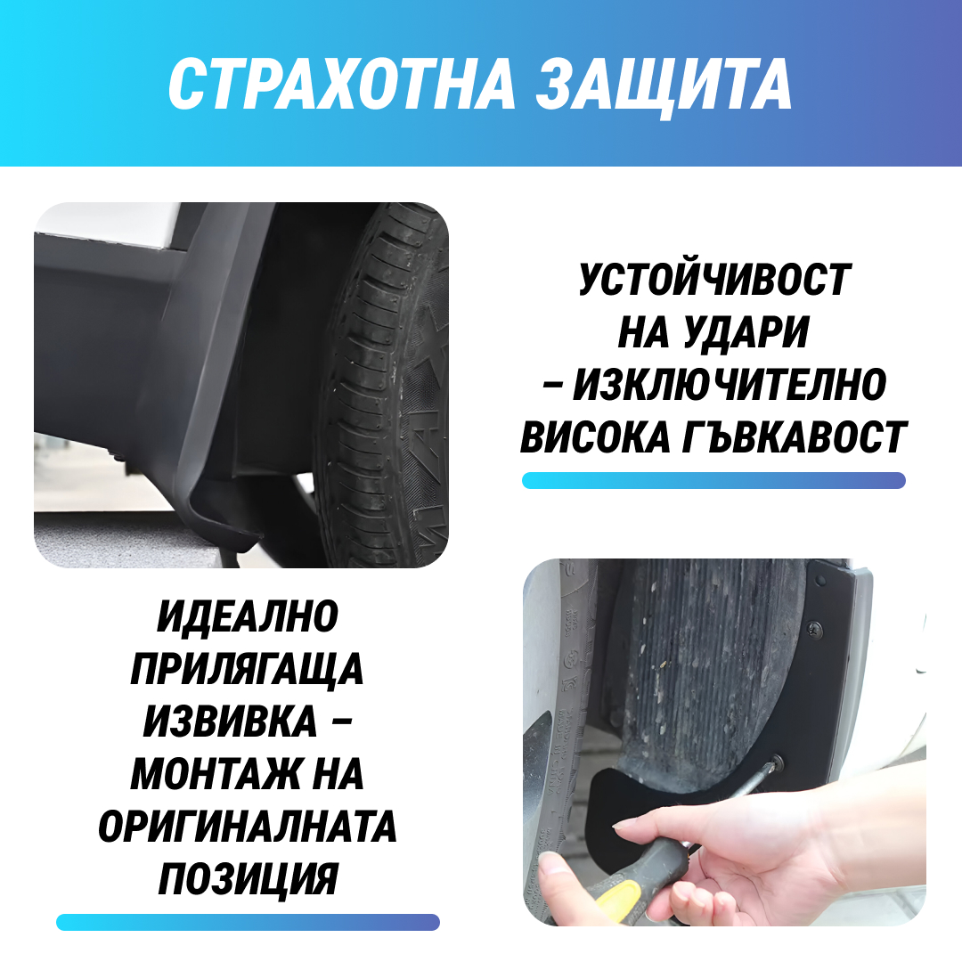 RuggedGuard™ - Калник от мека гума за превозни средства - Универсален комплект от 4 части за автомобили и SUV - Image 2