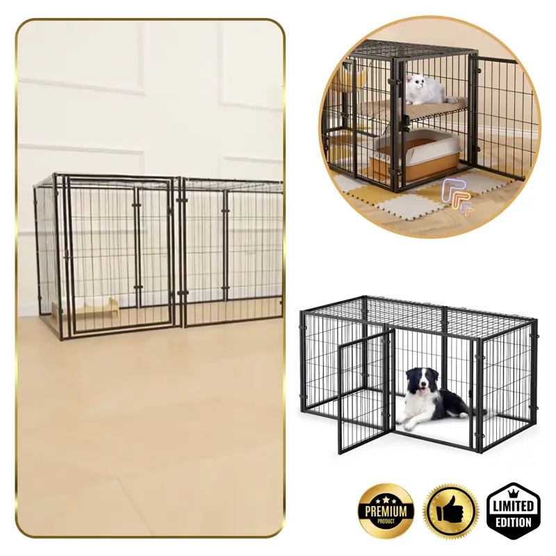 Pawz™ - Многофункционална сгъваема ограда за кучета с врата и подвижен покрив