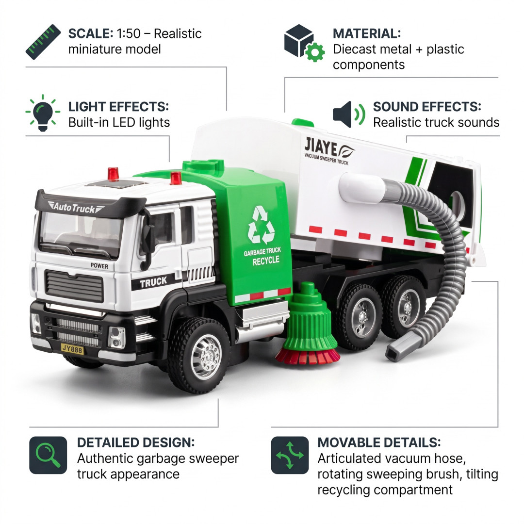 GarbageTruck™ – Цистерна с вакуумно засмукване със звуци и светлини - Image 6